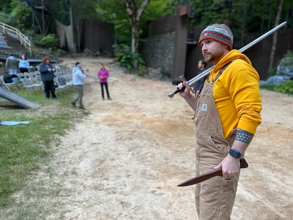 Jake Guinn during rehearsals for Havoc Movement Company’s 2021 production of “Dracula” at Mountainside Theatre in Cherokee, N.C.