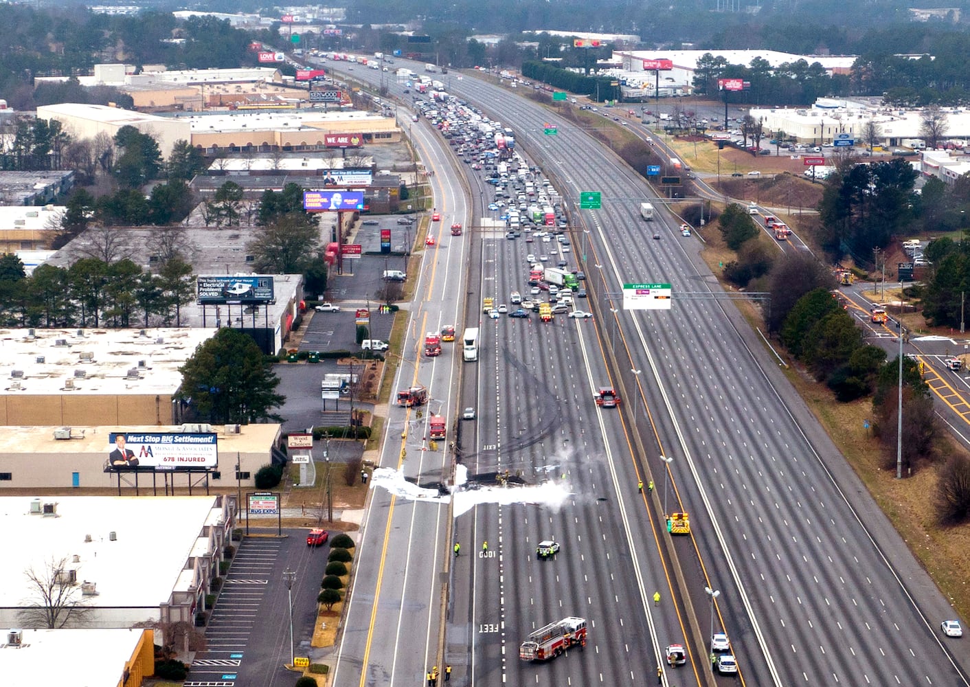 PHOTOS: I-85 fire in Gwinnett 2020