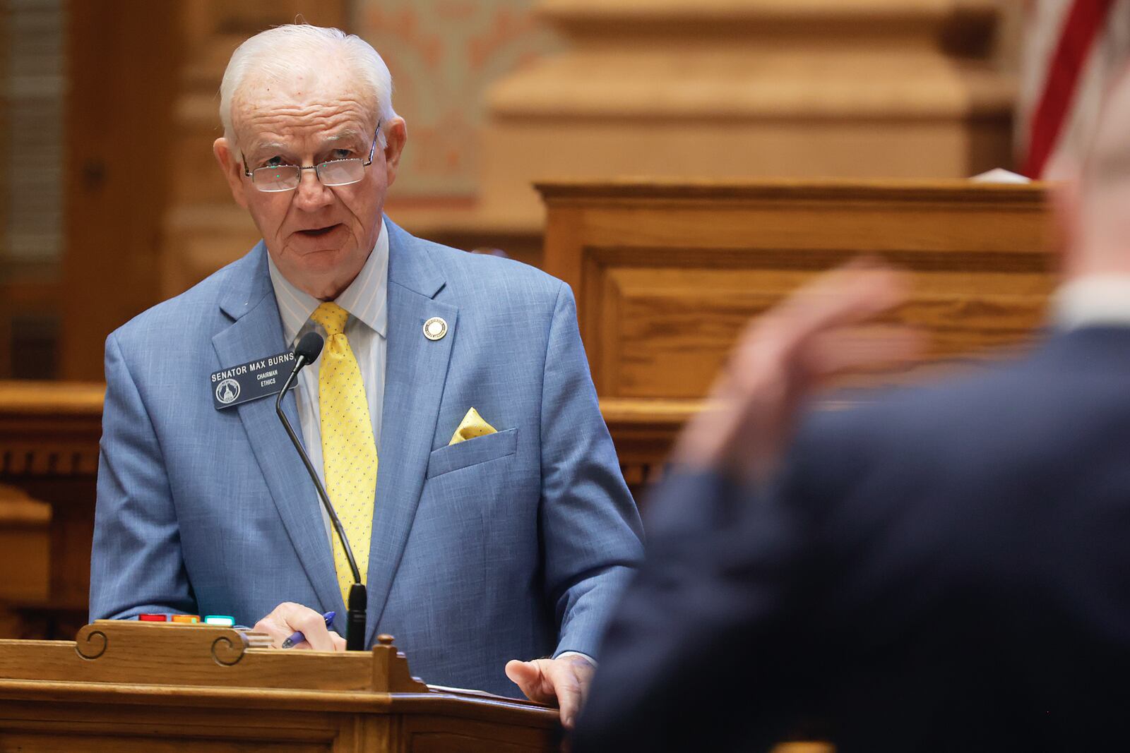 State Sen. Max Burns, R-Sylvania, was among a group of legislators who have reported they were recently the target of harassing behavior. Burns said he received a letter that had writing on the envelope that “made it obvious” it contained terroristic threats to local law enforcement.(Natrice Miller/natrice.miller@ajc.com) 