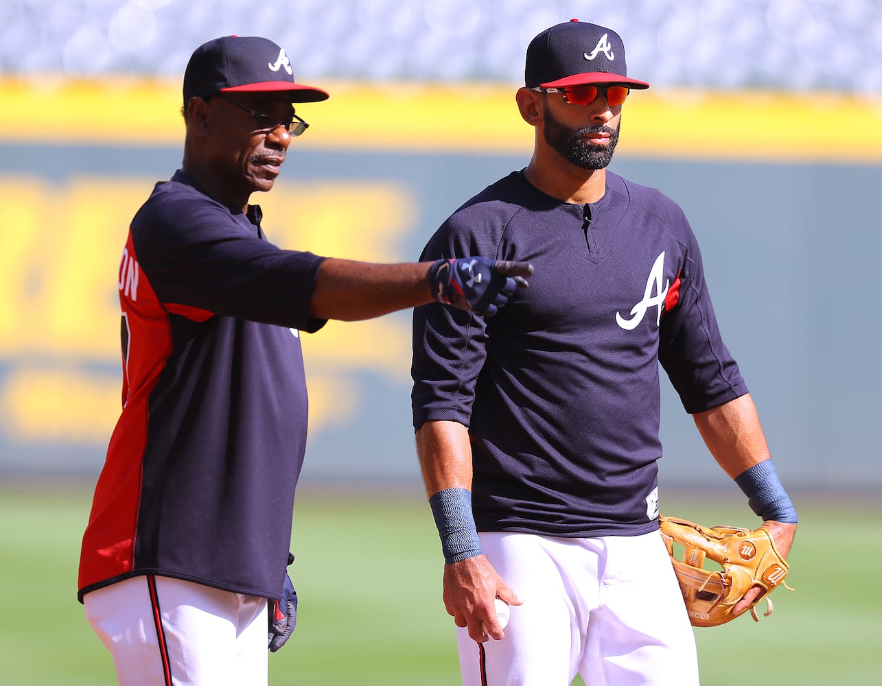 Photos: Jose Bautista suits up for Braves