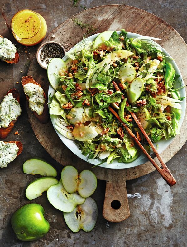 No Thanksgiving is complete without something green and healthy, but that doesn’t mean it has to taste boring. This arugula, apple and fennel salad from “Valerie’s Home Cooking: More than 100 Delicious Recipes to Share with Friends and Family” is bursting with flavor. Contributed by Time Inc. Food Studios