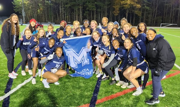 The Marietta High School girls flag football team.