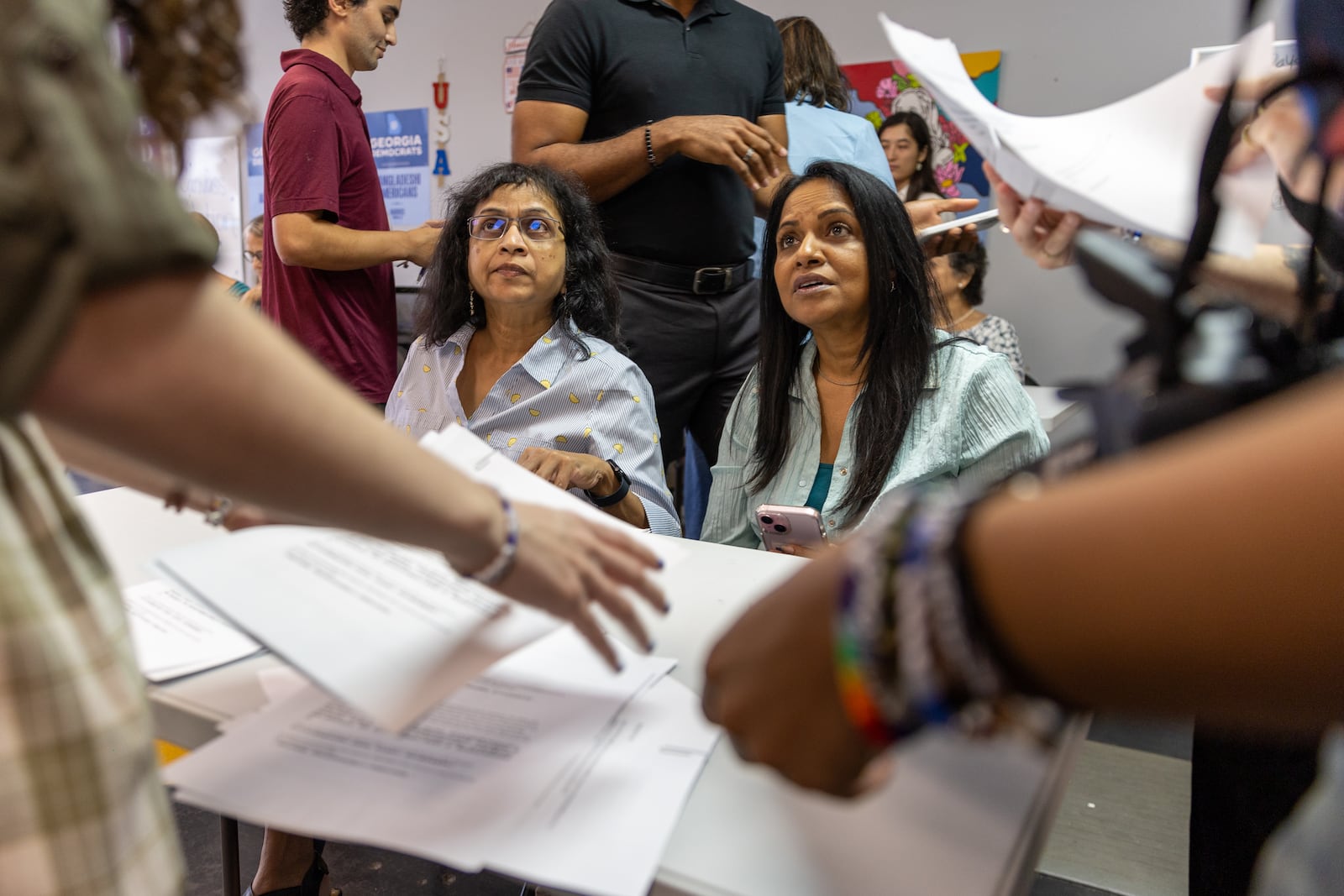 Georgians of Asian American and Pacific Islander descent, such as Gwinnett County residents Neetu Kumar and Sujatha Thota, volunteered at a recent phone banking event for supporters of Vice President Kamala Harris. “Team Harris-Walz and Democrats know that Asian American voters are the margin of victory in this election – and we are working to earn every single vote," Harris campaign spokesman Andrew Peng said. "Our campaign has invested historic sums into paid media, hired and deployed dedicated Asian American outreach staff nationally and across the battlegrounds, and we are hosting frequent voter engagement events and activities to mobilize Asian American voters.