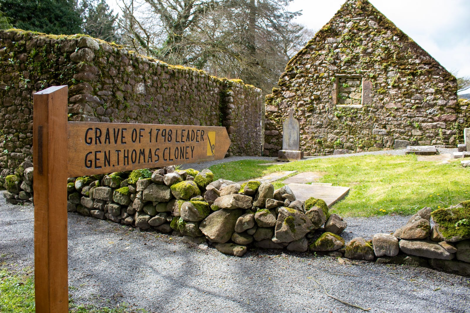 Georgia Southern University students visited the grave of a hero of the 1798 Irish rebellion, a major event in Ireland's history. The grave is located at the St. Mullin's Monastic Site in Carlow, Ireland. (Photo courtesy of Maddox Powers)