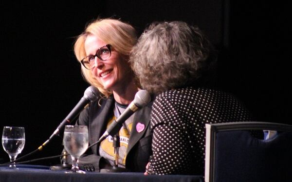 Anderson and moderator Leigh Bennett-Conner. Photo: Melissa Ruggieri/AJC