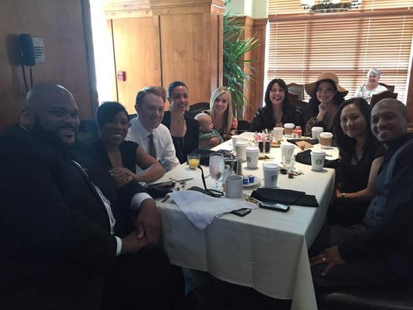 See how many faces you can recognize here at a dinner at the funeral of Rickey Smith. CREDIT: Carmen Rasmussen