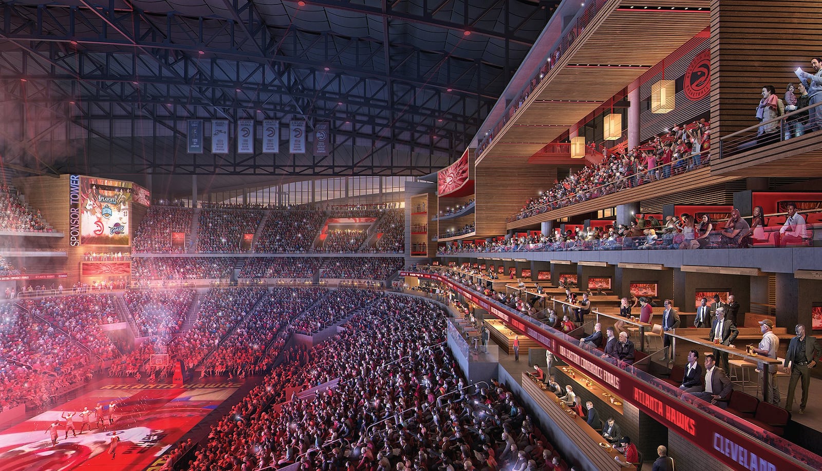 A rendering of the newly christened State Farm Arena, which is currently being renovated for $192.5 million. An Atlanta City Council member and Fulton County commissioner are raising questions about the contracting process to hire a company to oversee construction of both projects. HANDOUT