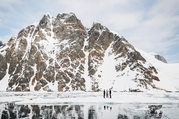 An ice floe in Antarctica’s Lemaire Channel where Atlantans Hollis Smith and Brian Patrick Flynn were married. CONTRIBUTED BY ROBERT PETERSON / RUSTIC WHITE PHOTOGRAPHY