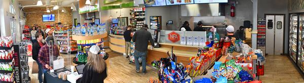 Customers line up to place their orders, then their food is hand-delivered to them outside at a picnic table or in their cars. There is no indoor dining. (CHRIS HUNT FOR THE ATLANTA JOURNAL-CONSTITUTION)