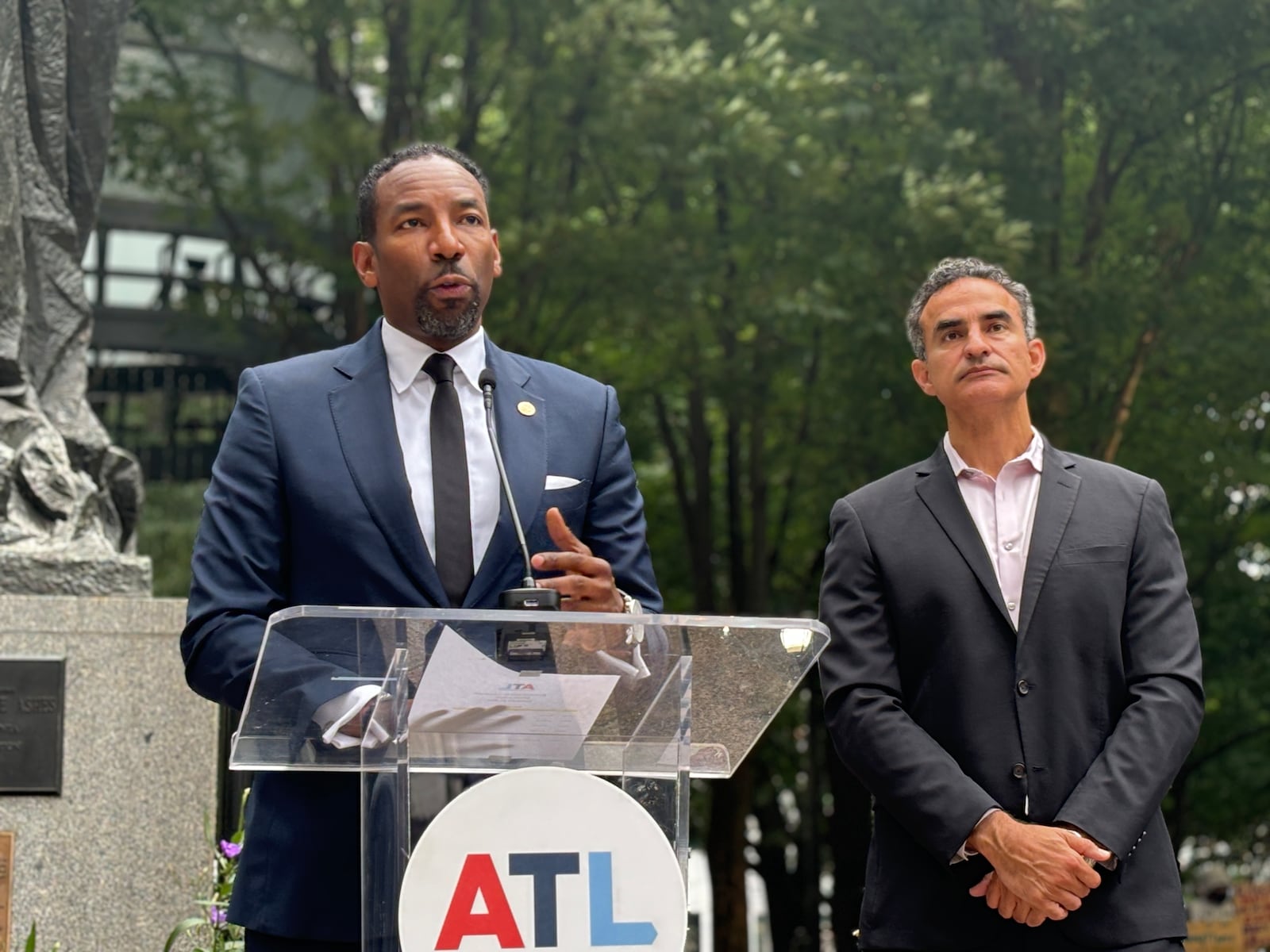 Atlanta Mayor Andre Dickens with Frank Fernandez, president and CEO at the Community Foundation for Greater Atlanta.