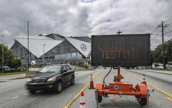 Los Angeles-based CORE Response and the Arthur M. Blank Family Foundation on Thursday, April 30, 2020 opened a coronavirus testing site at Mercedes-Benz Stadium. The testing center is at the Home Depot Backyard adjacent to the stadium, offered free tests to people with appointments from 10 a.m. to 4 p.m. The site will operate Monday-Friday for at least the next several weeks. David Boden, a volunteer with CORE, said the nonprofit, founded by actor Sean Penn, has operated about a half-dozen sites in southern California. The center will offer both drive-through and walk-up service. Tests are self-administered via an oral swab and those tested will be contacted by the testing company with results. State Rep. Mark Newton, R-Augusta, a physician who helped arrange the testing site, said it will serve people with COVID-19 symptoms, health workers, first responders as well as asymptomatic food service workers. Workers who are sick are not permitted to return to work, under the new restaurant rules, but it’s also known that asymptomatic people carry the virus. Newton said that this center will help food workers know if they have the virus, even if they show no signs, offering assurance to their employers, co-workers and patrons. JOHN SPINK / JSPINK@AJC.COM