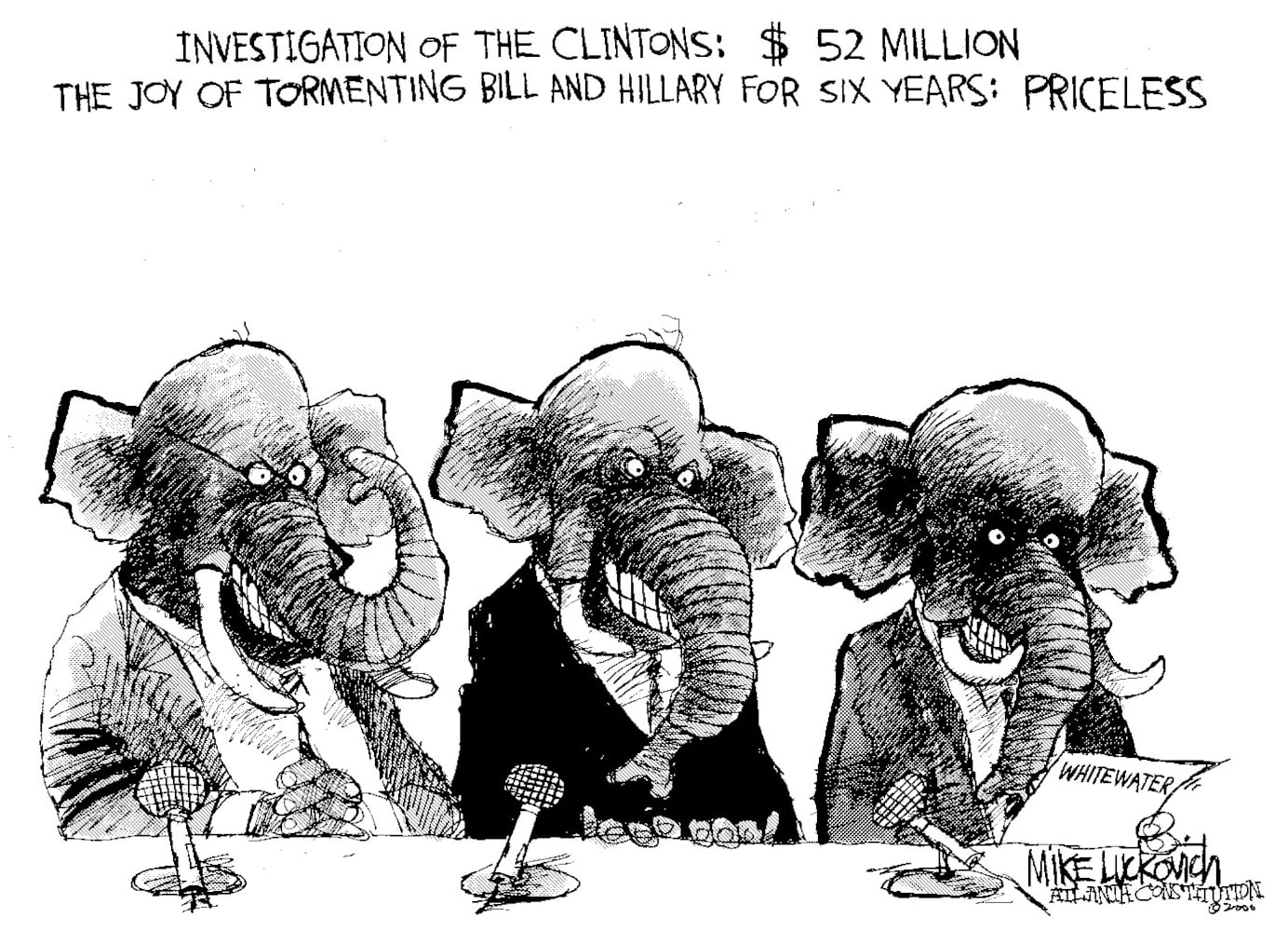 Vintage Hillary Clinton cartoons by AJC's Mike Luckovich