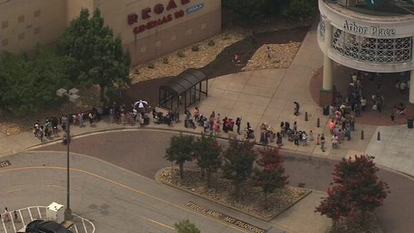 A massive line at the Arbor Place Mall in Douglasville during the Build a Bear promotion.