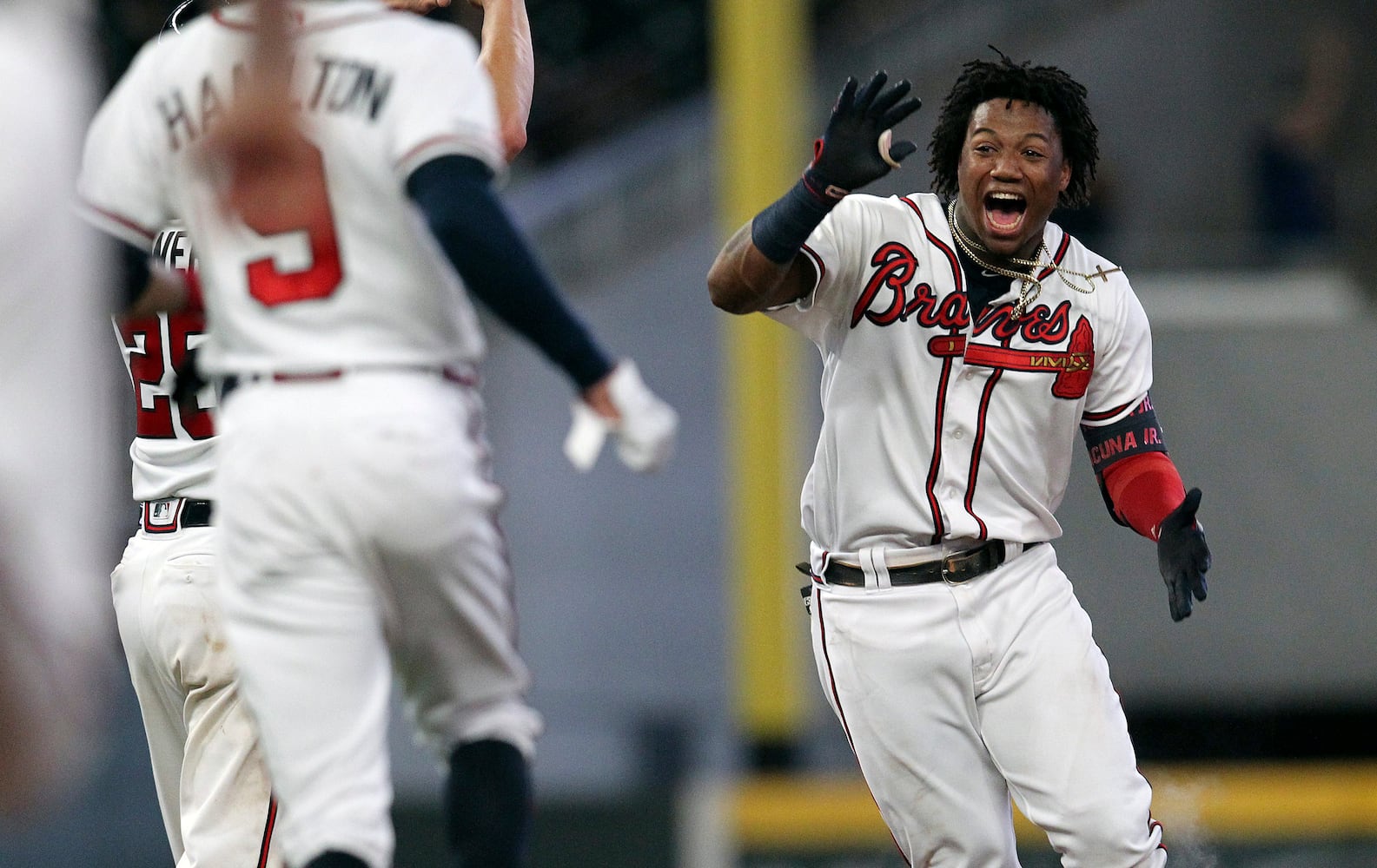 Photos: Acuna, Braves celebrate a walkoff win over the Marlins