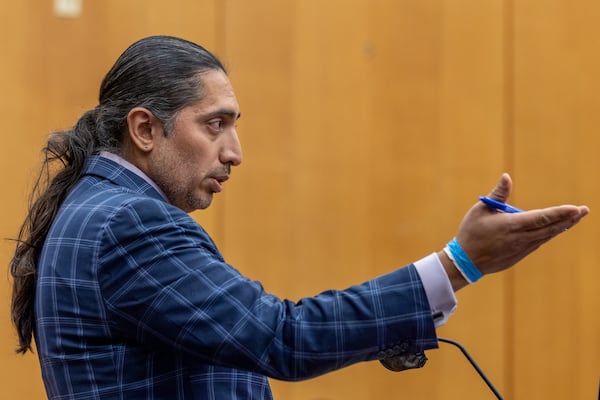 Suri Chadha Jimenez, attorney for Cordarius Dorsey, speaks at a hearing for the YSL case in Atlanta on Thursday, December 22, 2022.   (Arvin Temkar / arvin.temkar@ajc.com)