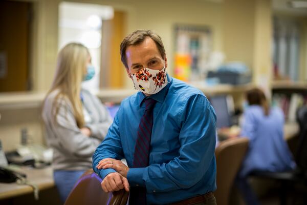 Emanuel Medical Center Chief Executive Officer Damien Scott says that the hospital struggled to handle the surge of COVID-19 patients but couldn’t send them to larger hospitals because those facilities were full.  (AJC Photo/Stephen B. Morton)