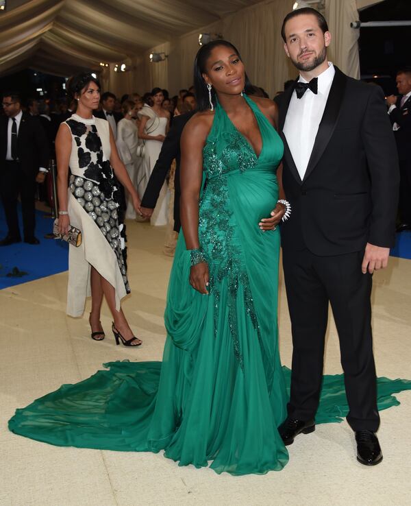 FILE - In this May 1, 2017, file photo, Serena Williams, left, and Alexis Ohanian attend The Metropolitan Museum of Art's Costume Institute benefit gala in New York. Serena Williams says on social media that she gave birth to a baby girl named Alexis Olympia Ohanian Jr. The tennis star posted about the birth on her Instagram and Twitter accounts.
She says the baby was born on Sept. 1 and weighed 6 pounds, 14 ounces.(Photo by Evan Agostini/Invision/AP, File)