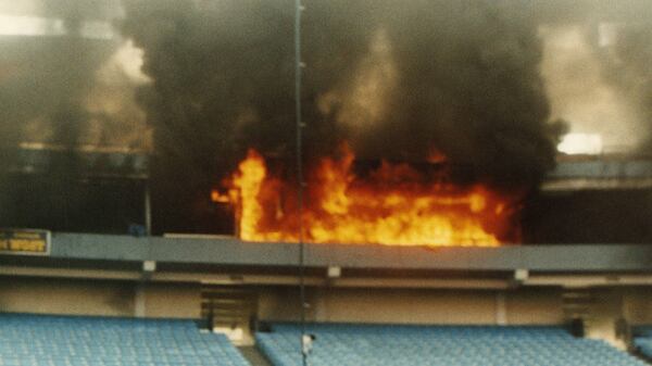 The fire spread rapidly, engulfing six booths on the club level before it was extinguished.  