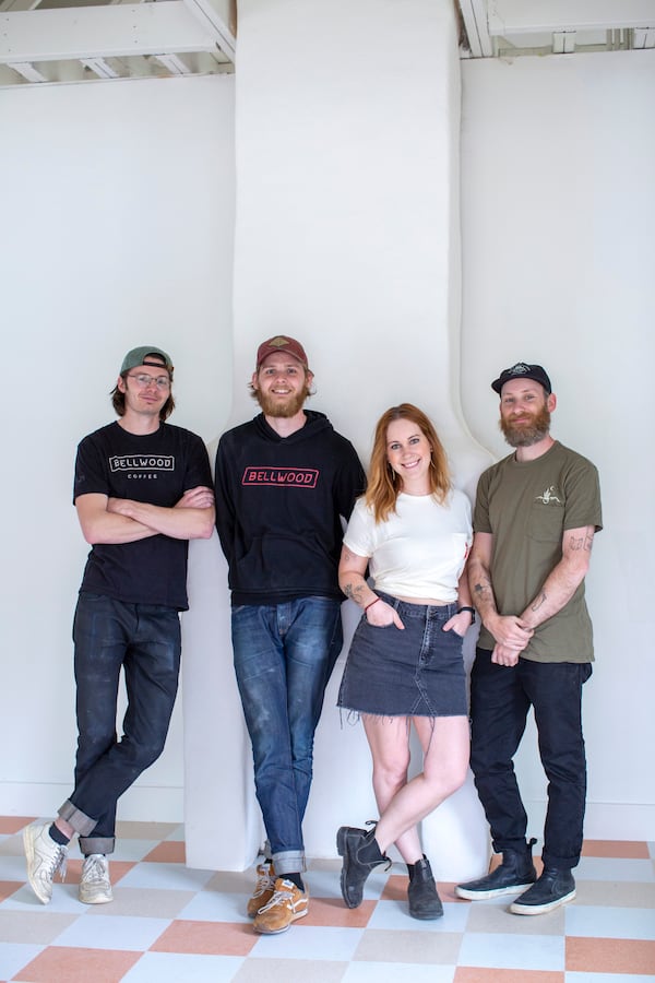 From left to right: Charles Norman (Co-Founder, Bellwood Coffee), Joel Norman (Co-Founder, Bellwood Coffee), Libby Hockenberry (Co-Founder, the Victorian), Cary Smith (Co-Founder, the Victorian) / Courtesy of Victorian x Bellwood Coffee