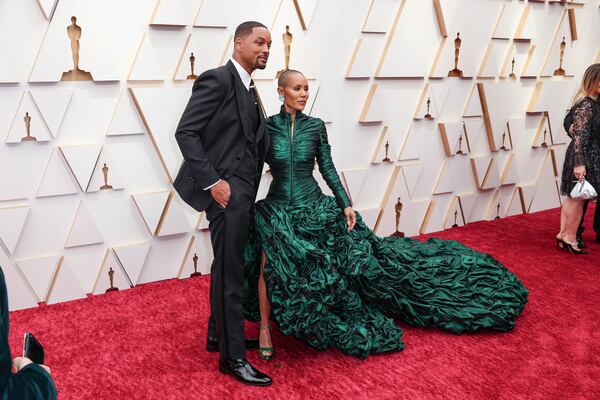 Will Smith, left, and Jada Pinkett Smith attend the 94th Academy Awards at the Dolbe Theatre on March 27, 2022, in Los Angeles. (Jay L. Clendenin/Los Angeles Times/TNS