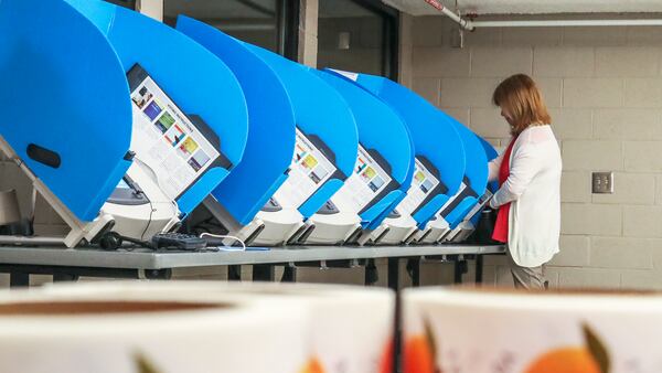 Wanda Jackson casts her vote at the Best Friend Park precinct at 6224 Jimmy Carter Blvd in Norcross to vote on Gwinnett's MARTA referendum early Tuesday, March 19, 2019. JOHN SPINK/JSPINK@AJC.COM