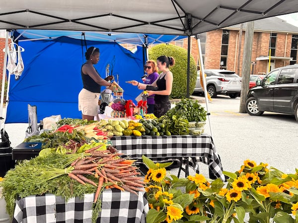 Douglasville’s Tuesday afternoon Church Street Farmers Market is a showcase for vendors with everything from produce to jams and jellies. (Courtesy of City of Douglasville staff)