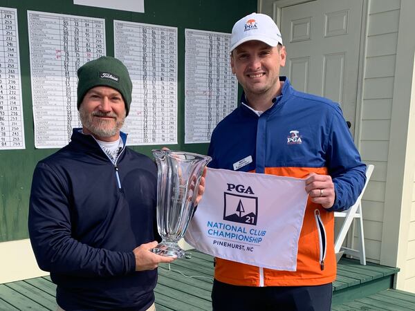 Cole Tidwell (L) of Macon won the senior division of the 2021 PGA National Club Championship in Pinehurst, N.C.