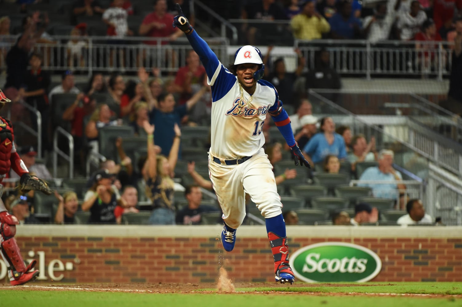 Photos: Ronald Acuna, Braves celebrate a walk-off win over the Reds