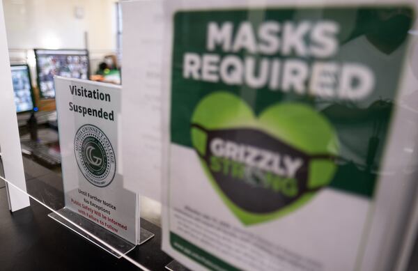 Masks are required and visitors are prohibited in the residence halls at Georgia Gwinnett College in Lawrenceville. (Ben Gray for The Atlanta Journal-Constitution)