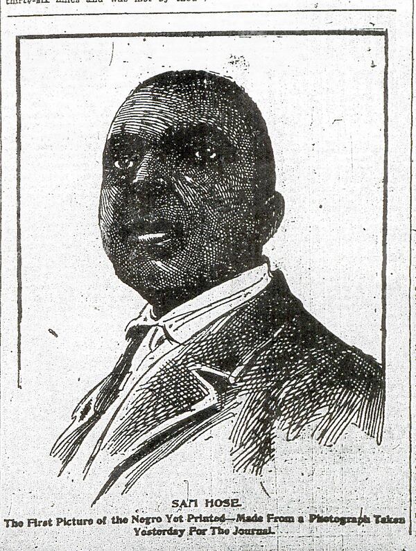 Sam Hose taken from an issue of The Atlanta Journal-Constitution Monday, Aptil 24, 1899.