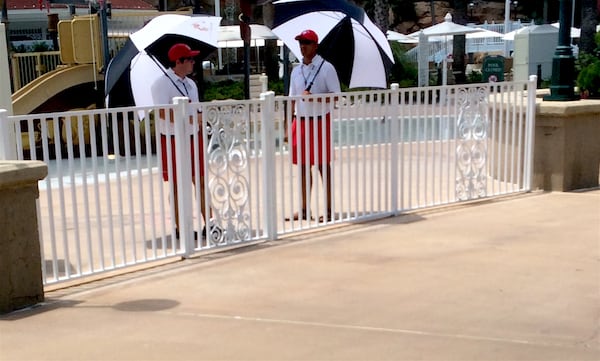 The pool closest to the beach area near where the attack occurred was closed on Wednesday and employees stood guard.