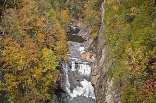 Tallulah Falls is made up of six waterfalls in Tallulah Gorge State Park.