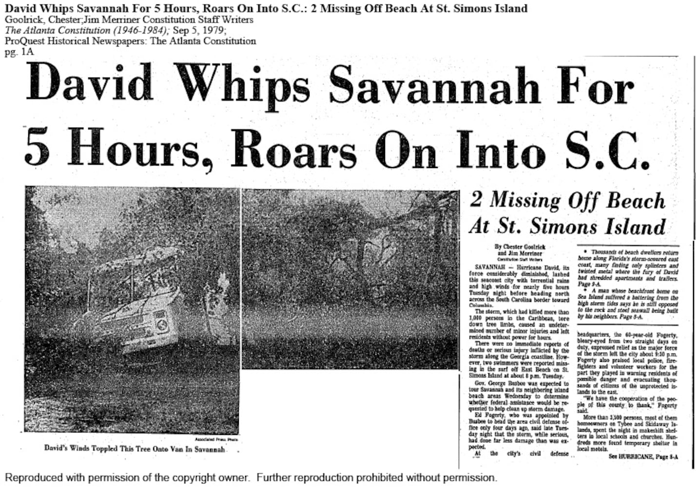 Flashback Photos: Hurricane David hits Savannah in 1979