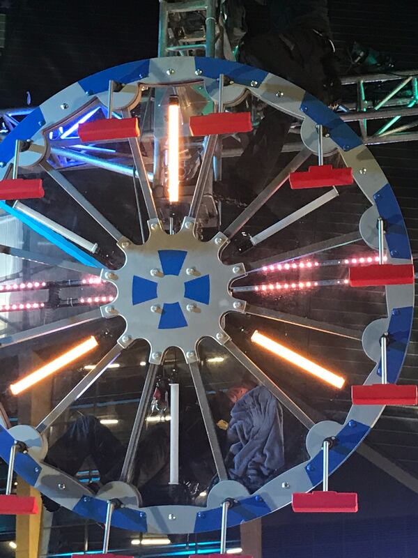 This wheel is easily the toughest part of the first round of "American Ninja Warrior" in Atlanta.