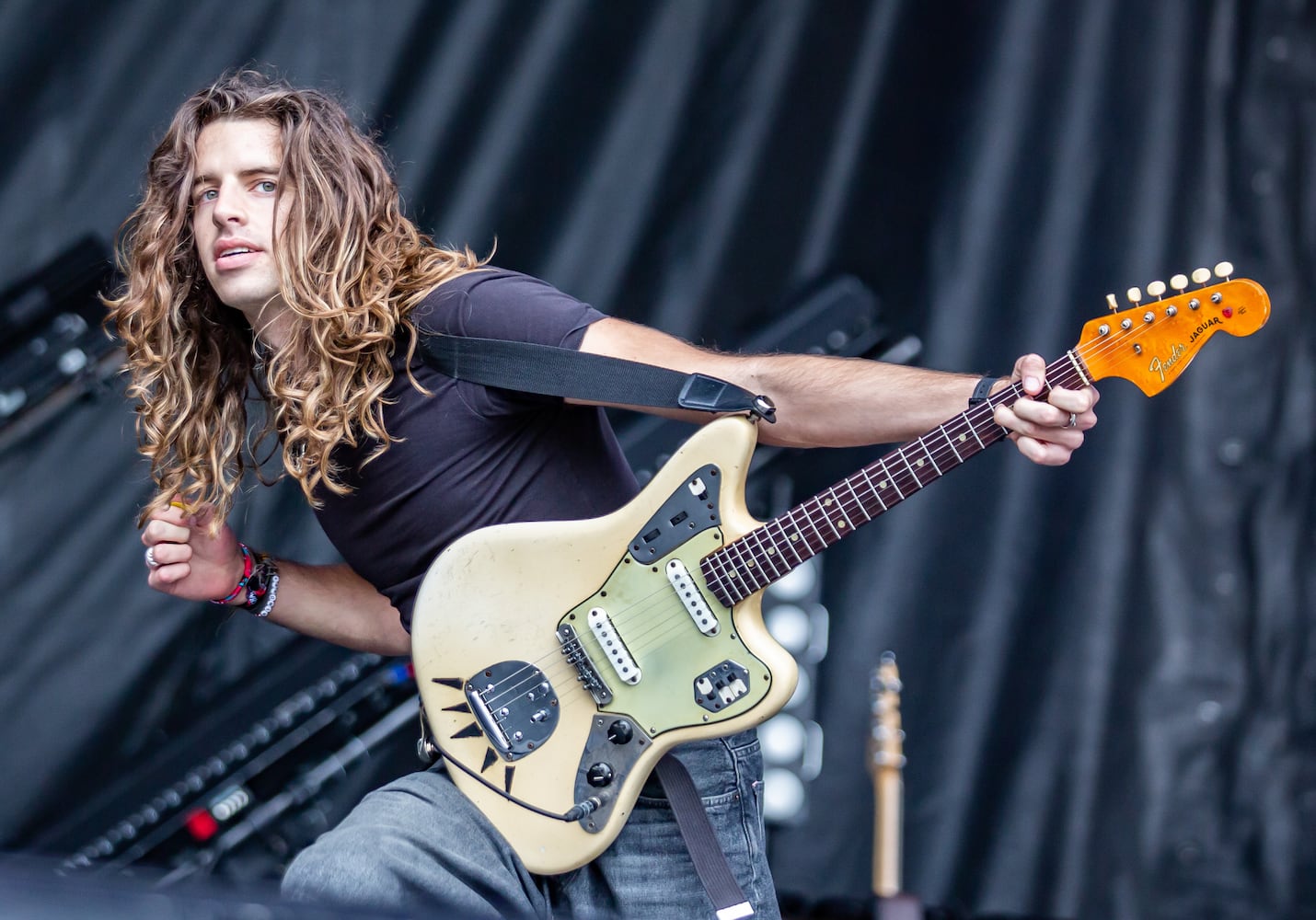 Spacey Kane plays the Piedmont stage on the first day of the Shaky Knees Music Festival at Atlanta's Central Park on Friday, May 5, 2023. (RYAN FLEISHER FOR THE ATLANTA JOURNAL-CONSTITUTION)