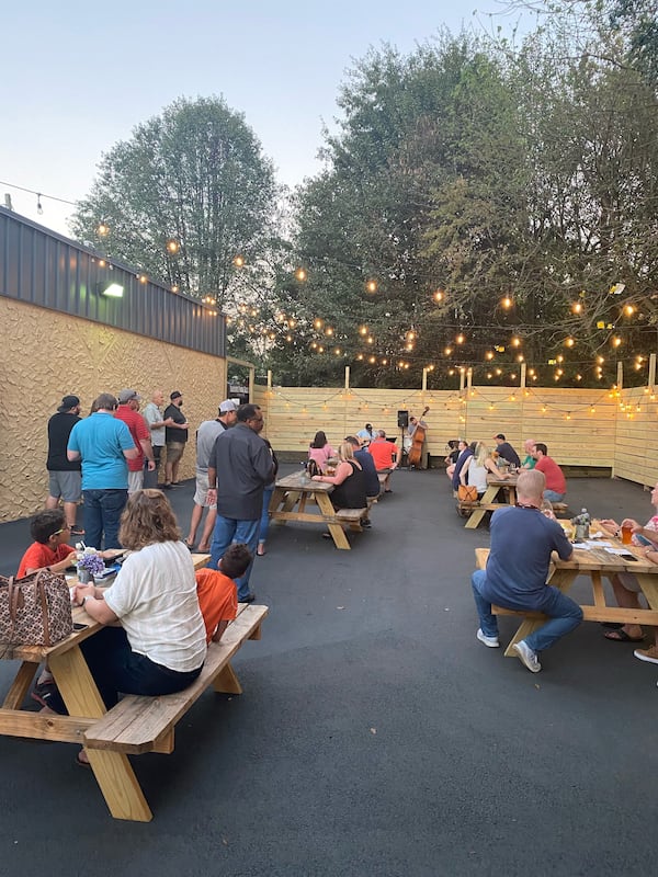 The beer garden at Blackbird Farms Brewery in Lilburn. / Courtesy of Blackbird Farms Brewery