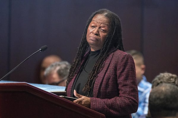 DeKalb County resident Merrill White-Fears talks about her concerns about the proposed annexation of Emory University at Atlanta City Hall on Monday, Dec. 4, 2017. The Atlanta City Council took a final vote Monday to annex Emory University, the city’s largest expansion in 65 years. ALYSSA POINTER/ALYSSA.POINTER@AJC.COM