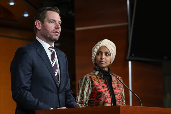 A Georgia congresswoman wants to censure Democratic U.S. Rep. Ilhan Omar, D-Minn. (left). (Kenny Holston/The New York Times)