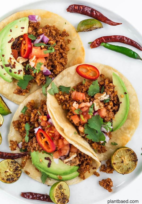 Plant-based tacos from Plantbaed. Courtesy of Sprinkles of Cocoa Creative Studio 