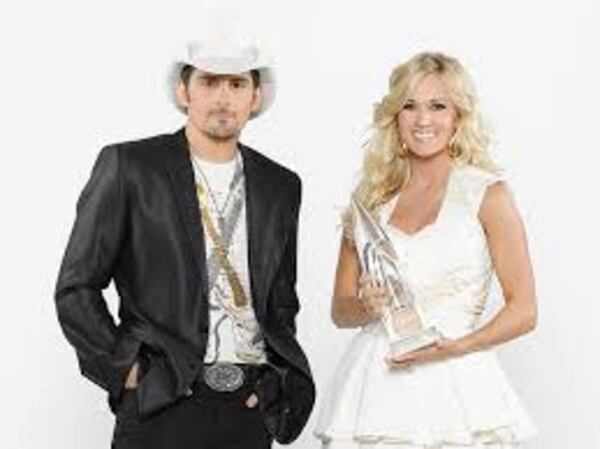 Brad Paisley with that other "American Idol" country winner Carrie Underwood. CREDIT: CBS