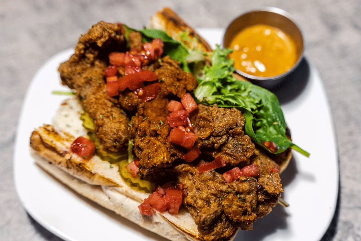 Oyster po'boy from the menu of Life BIstro. / Courtesy of Life Bistro