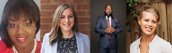 Democratic candidates running for the school board are (from left to right): Dr. Vickie Benson, Julia Hurtado, Leroy Hutchins and Lindsay Terrebonne. Credit: Dr. Vickie Benson, Julia Hurtado, Leroy Hutchins and Lindsay Terrebonne