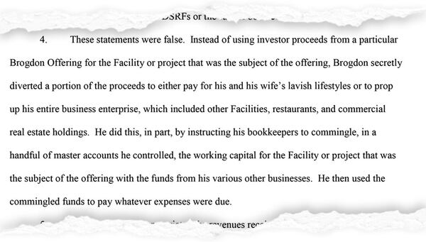 The SEC filed a civil lawsuit in 2015 accusing Christopher Brogdon of fraudulent conduct that hurt investors who bought bonds and other securities to finance nursing home and assisted living projects.