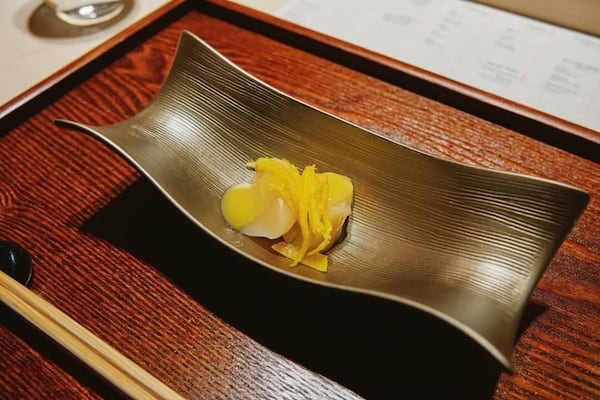 A dish from a recent omakase menu at Hayakawa. / Photo courtesy of Hayakawa