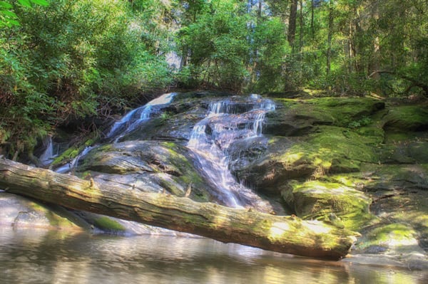 Long Creek Falls, located on the Appalachian Trail, has two distinct drops.