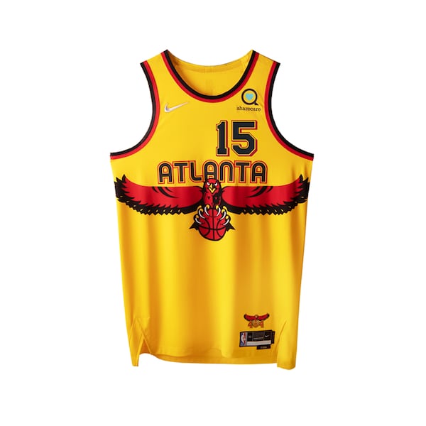 A look at the Hawks' City Edition jersey top for the 2021-22 season.