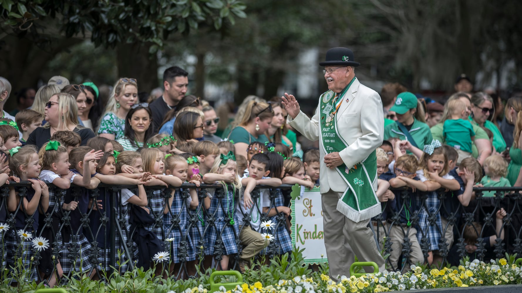 Fountain dying signals Savannah St. PatrickÕs Day Parade approach