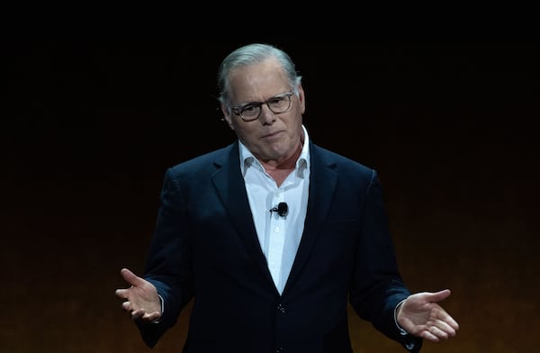 David Zaslav, president & CEO, Warner Bros. Discovery, speaks during CinemaCon 2023 Warner Brothers Pictures on stage presentation at Caesars Palace on April 25, 2023, in Las Vegas. (Valerie Macon/AFP/Getty Images/TNS)