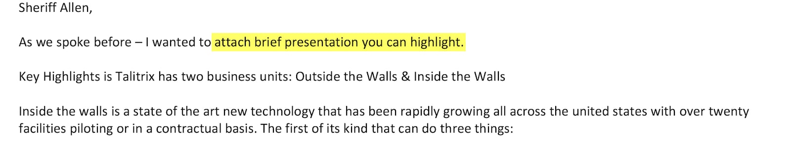 In September 2023, Talitrix CEO Justin Hawkins sent Clayton County Sheriff Levon Allen a PowerPoint presentation and talking points just hours before Allen asked county commissioners for nearly $5 million to start a Talitrix program in the jail. (Clayton County)