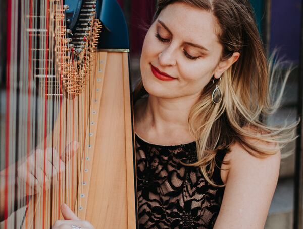 Enjoy harp music from Tyler Hartley at Alpharetta Arts Center.